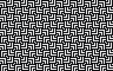 Modern geometric of a maze with intricate lines in continuous black and white vector