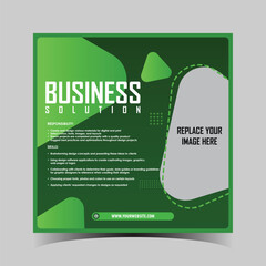 Square Green Business Solution Flyer For Marketing Purposes, Business Flyer, Business Banner, Business Poster, Office Flyer, Office Banner, Office Poster, Advertisement Flyer, Ads Flyer