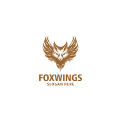 Fox and wings logo vector illustration
