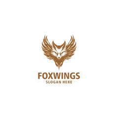 Obraz premium Fox and wings logo vector illustration