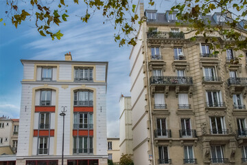 Naklejka premium Paris, beautiful buildings, rue Paul-Bert in the 11e arrondissement of the french capital 