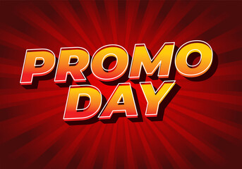 Promo day. Text effect in 3D style with good colors
