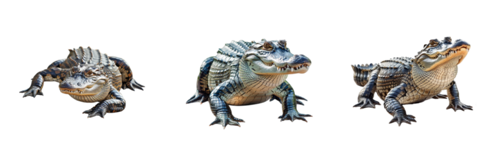 Set of bears isolated on transparent background. Generated Ai.