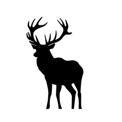 deer black silhouette vector design logo
