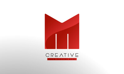 Letter M logo from abstract shapes. Colorful monogram sign logotype. Vector illustration.