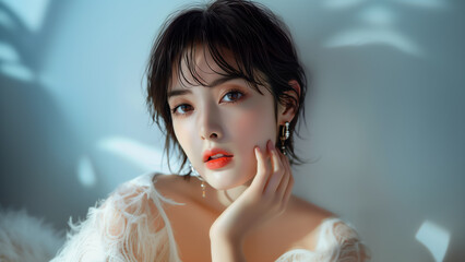 美しい クール 女性モデル ショートヘア