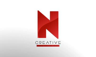 Letter N logo from abstract shapes. Colorful monogram sign logotype. Vector illustration.