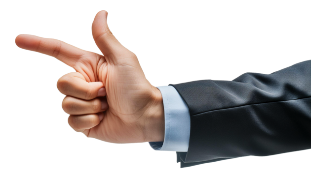 pointing hand gesture seen from the side