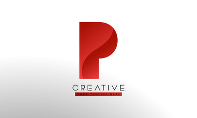 Letter P logo from abstract shapes. Colorful monogram sign logotype. Vector illustration.