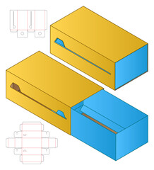 Box packaging die cut template design. 3d mock-up