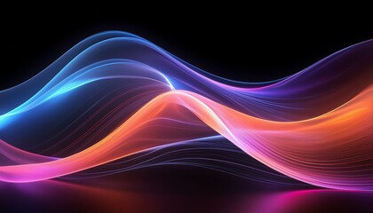 Fototapeta premium fractal burst background, Music sound wave,Speaking sound wave, Dynamic light flow, with blurred neon light