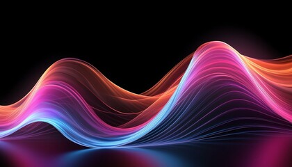 Fototapeta premium Music sound wave,Speaking sound wave, Dynamic light flow, with blurred neon light, abstract background
