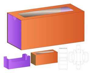 Box packaging die cut template design. 3d mock-up