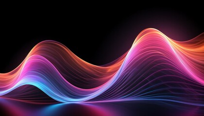 Fototapeta premium Music sound wave,Speaking sound wave, Dynamic light flow, with blurred neon light effect, abstract background, wallpape, rfractal arrangement