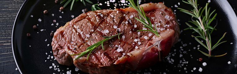 Raw fresh premium meat steak on a dark  pepper on stone plate background concept of Eid-ul-azha
