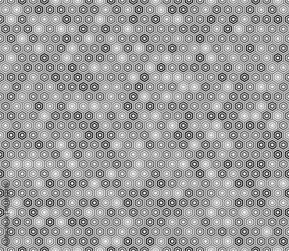 Poster tileable hexagon pattern. grey color tones gradients. plain hexagon frames. hexagon shapes. seamless