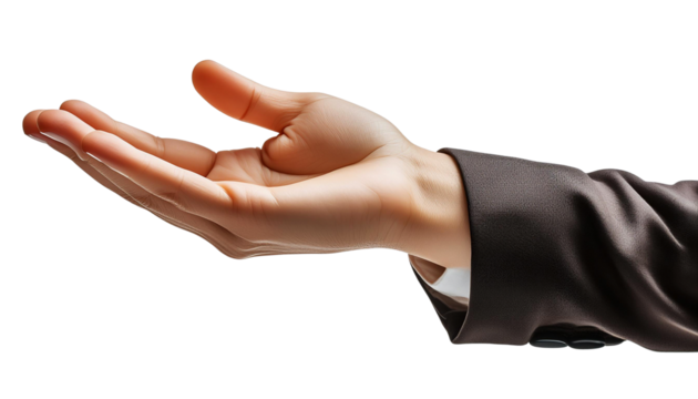 giving hand gesture on transparent background