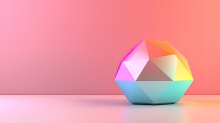 Geometric Shape on Pink Background