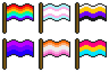Variant of Pride Flag, Pixel Icon Set