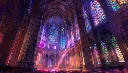 An ethereal Gothic cathedral