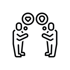Black line icon for opinion 