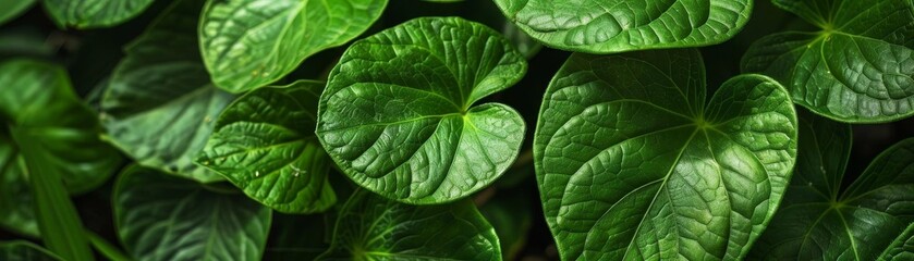 Green leafy plants in a garden