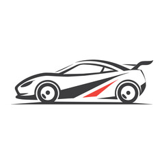 Obraz premium racing car logo vector art illustration -on white background