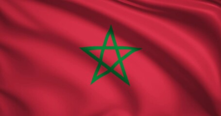 flag of Morocco. Morocco flag background. 4k 60FPS