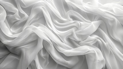 Obraz premium Textured lace fabric in gentle waves showcasing its soft transparent and elegant qualities