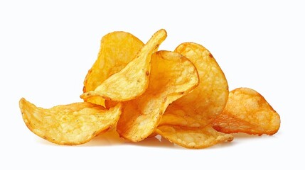 Potato chip, isolated on white background, 