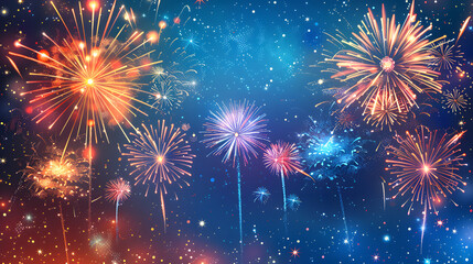 A fireworks display in the sky with many different colored fireworks