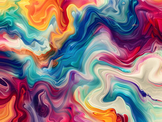 Fototapeta premium A colorful swirl of paint with a rainbow of colors