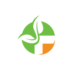 medical cross leaf logo icon vector concept design template