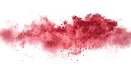 Pink dust powder explosion isolated on white background