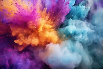 A vibrant cloud of smoke fills the air, suitable for use in illustrations and designs where a whimsical or playful atmosphere is desired