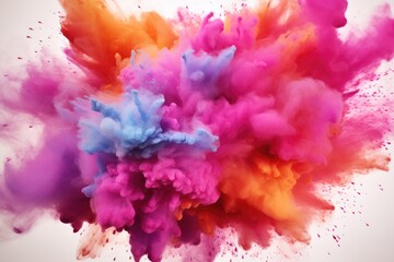 Fototapeta premium A vibrant cloud of colored powder suspended in the air