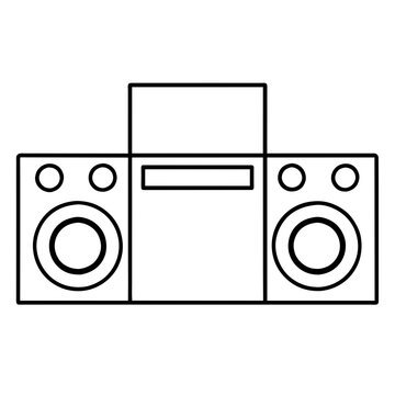 black and white stereo system clip art preview