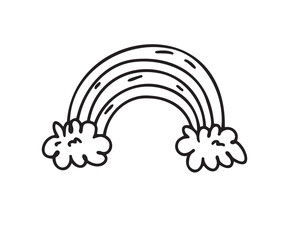 Rainbow Doodle outline hand drawn icon