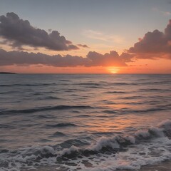 Fototapeta premium a sunset view of the sea