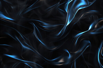 Obraz premium Dynamic and sleek, glossy black smoke with cerulean loops for a modern performance setting.