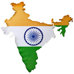 Indian map and flag, generative ai