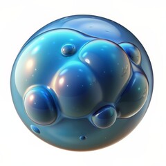 3D Render of a Bubble, on isolated white background, Generative AI