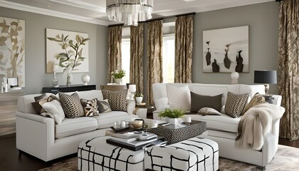 transitional style room decoration.