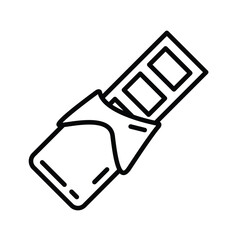 chocolate icon with the wrapper open outline vector, world chocolate day