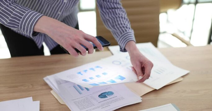 Using smartphone to scan documents in the office