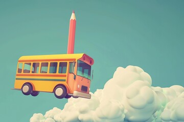 illustration school truck, back to school, back to school