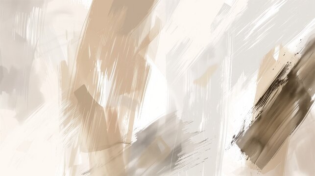 Elegant minimalist abstract art with bold brush strokes in neutral colors for a chic and modern wallpaper background.