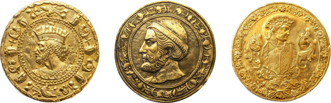 Doubloon gold coin sticker transparent background PNG clipart