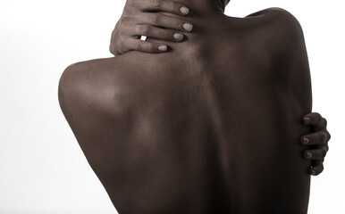 Back view of young woman. Sensual woman body 