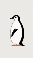 Vector icon penguin with ice cream
